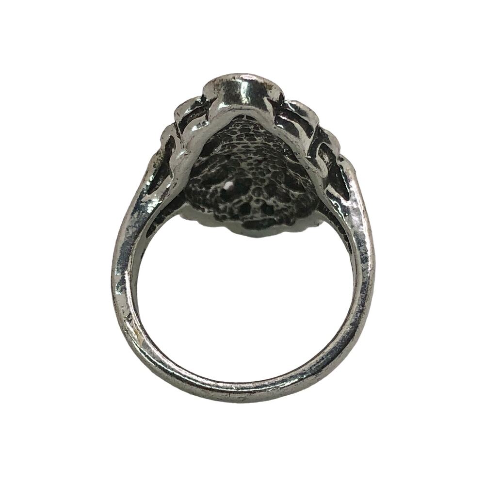 Silver and Multicolor Rhinestone Statement Ring - Size 7.5 - Picture 6 of 7